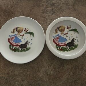 VTG Set Old Foley James Kent Children’s Fairytale Little Bo Peep PLATE/BOWL